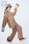 YANYAN KNITS striped lapel pullover YYK-YYW23-1531-TW striped